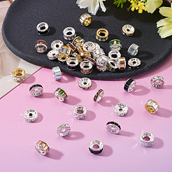 55 pièce 11 styles de perles d'espacement en alliage de verre et de strass en fer&nbsp;FIND-TA0008-70C