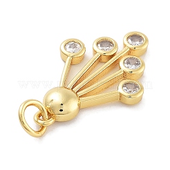 Cremagliera placcatura micro ottone spianare pendenti zirconi&nbsp;KK-Z071-74G-01