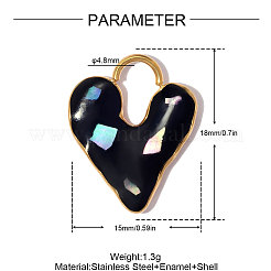 Edelstahl 304 mit schwarzer Emaille und Muschelanhängern&nbsp;SA-OY002-94G