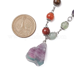 Collares colgantes con pepitas de piedras preciosas de 7 chakra&nbsp;NJEW-JN05096