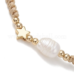 3 шт. плетеных браслетов из натурального культивированного пресноводного жемчуга&nbsp;BJEW-JB13108