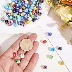 120 perlina rotonda in vetro millefiori fatta a mano&nbsp;LK-PA0001-05