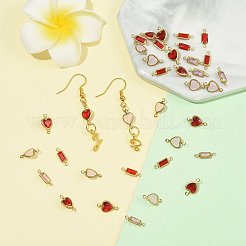 40 pz. 4 colori ottone pavé k9 connettore in vetro charms&nbsp;KK-FS0002-07