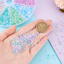 10 набор 10-х цветных прозрачных матовых стеклянных круглых бусин&nbsp;GLAA-PH0003-44A