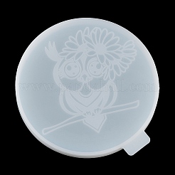 Плоский круглый коврик для чашек с совой и цветком своими руками&nbsp;LS-SIL-F007-06D