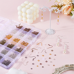Kits de fabrication de bijoux en laiton et poussoirs d'oreilless en plastique à faire soi-même&nbsp;DIY-SP0003-20