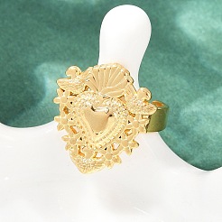 Регулируемые кольца в форме сердца из нержавеющей стали 304 для женщин&nbsp;RJEW-A074-07G