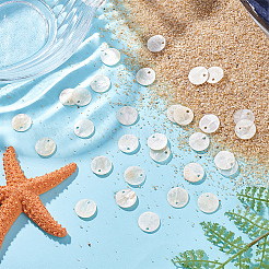 Натуральные подвески в форме диска из оболочки Capiz&nbsp;SHEL-HY0001-20A