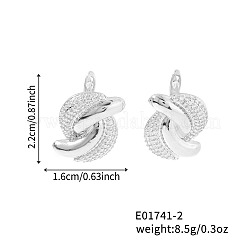 Элегантные серьги-гвоздики из латуни с прозрачным кубическим цирконием&nbsp;NN5880-2