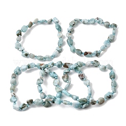 Braccialetti elasticizzati con pepite di larimar naturale&nbsp;GG-CBAAAA7-01