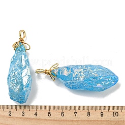 Гальванические большие подвески из необработанного натурального кварца с кристаллами&nbsp;G-A229-02G-09