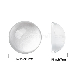 Transparent halbrund Glas Cabochons&nbsp;X-GGLA-R027-14mm