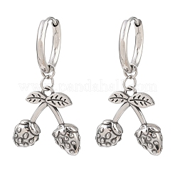 Серьги-кольца в форме клубники из хирургической нержавеющей стали 316&nbsp;EJEW-C160-11B