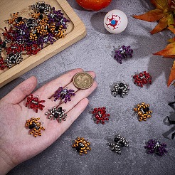 32 шт. 4-х цветные стеклянные бусины ручной работы на тему Хэллоуина&nbsp;PALLOY-WR00003