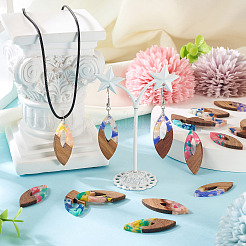 14 шт. подвески из 7-х цветов из смолы и ореха&nbsp;FIND-TA0006-36A