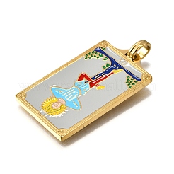 Tarot 304 Edelstahl Emaille Anhänger&nbsp;STAS-M119-07O-G