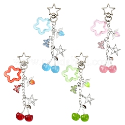 Подвеска из сплава и акрила с цветком вишни&nbsp;HJEW-YW00325-01