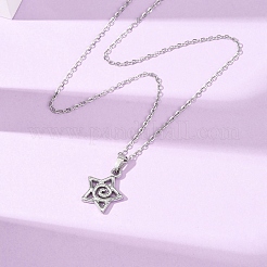 Colliers à pendentif étoile en acier inoxydable 304 avec chaîne câble pour hommes et femmes&nbsp;NJEW-K308-01B-P
