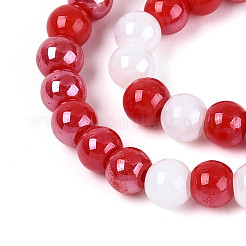 Нити из перламутровых непрозрачных круглых стеклянных бусин&nbsp;EGLA-T029-4mm-11A