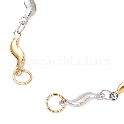 Herstellung eines zweifarbigen Armbands aus gewelltem Stabgliederkettchen aus Edelstahl 304&nbsp;AJEW-JB01592