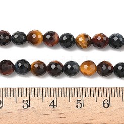 Трехцветные нити бусин из натурального тигрового глаза&nbsp;G-L642-F08-6mm