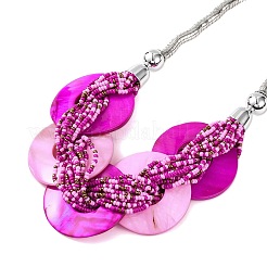 Ожерелья-нагрудники из ракушек из пресноводной воды&nbsp;NJEW-S427-01P-04