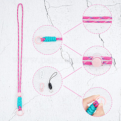 2 комплект из 2-х цветных полиэстеровых шнурков для держателей карт&nbsp;AJEW-HY0001-41