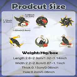 30шт 6 стиля подвески из сплава с эмалью&nbsp;FIND-CJ0003-69