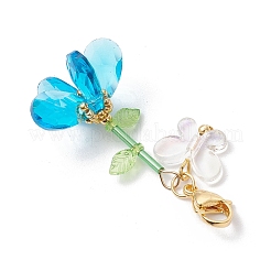 Set di decorazioni con pendenti a farfalla in acrilico e perline di vetro fatte a mano&nbsp;HJEW-MZ00259-04