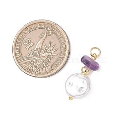 Плоские круглые подвески из АБС-пластика&nbsp;PALLOY-JF05020