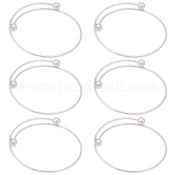 6 bracelet manchette réglable en fil d'acier inoxydable 304&nbsp;MAK-BBC0001-24C-P