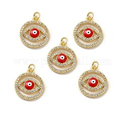 Pendentifs avec zircon cubiques à micro-pavés en laiton&nbsp;KK-E068-VB282-2