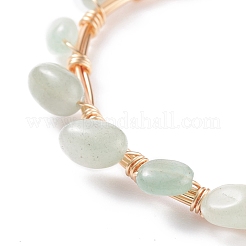 Braccialetto di perline intrecciate con avventurina verde naturale&nbsp;BJEW-JB07997-03