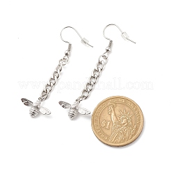 Catena barbazzale con charm in ottone orecchini lunghi pendenti&nbsp;EJEW-JE04963-02