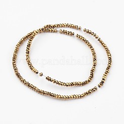 Chapelets de perles en verre électroplaqué&nbsp;EGLA-P018-2mm-F01