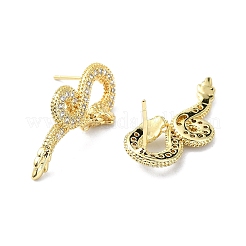 Boucle d'oreille en laiton plaqué en laiton micro pavé de zircone cubique&nbsp;EJEW-C086-01G