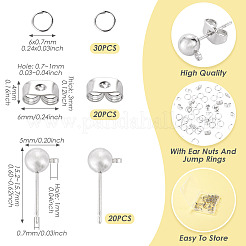 20 pezzo di orecchini a perno con sfera in ottone&nbsp;FIND-TA0011-06P
