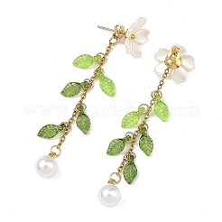 Boucles d'oreilles à tige en acier inoxydable 304 avec imitation perle en plastique ABS&nbsp;EJEW-JE07419