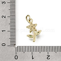 Messing Micro Pave grüne Zirkonia Anhänger&nbsp;CU-L001-13G-02