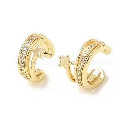 Boucles d'oreilles en laiton avec micro pavé de zircone cubique pour femmes&nbsp;CU-CBAE7DF-30G