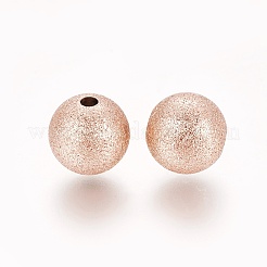 Placcatura ionica (ip) perle testurizzate in acciaio inossidabile 304&nbsp;X-STAS-F217-10RG