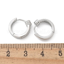 Серьги-кольца из латуни с прозрачным фианитом&nbsp;EJEW-Q014-19P