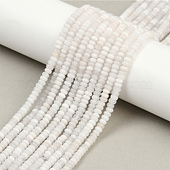 2 нити бусин из натурального белого нефрита&nbsp;G-PA0001-24A