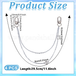 4 pendentif décoratif en chaîne de câble en aluminium&nbsp;HJEW-DR00148