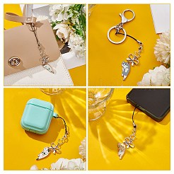 12 шт. 2-цветные эмалевые ремешки для мобильных телефонов из кошачьего сплава&nbsp;HJEW-AR00007