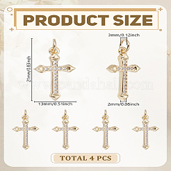 4шт латунные подвески с микропаве и кубическим цирконием&nbsp;ZIRC-LP0001-55G