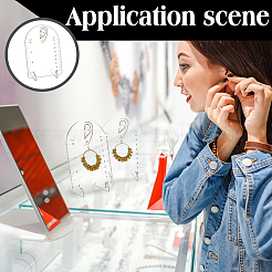 Подставки для сережек из акрила в форме арки с наклонной спинкой и шкалой&nbsp;EDIS-FG0001-74