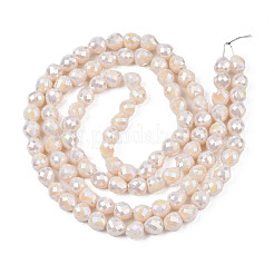 Гальванизировать непрозрачные сплошной цвет стеклянные бусы пряди&nbsp;EGLA-N002-26-B