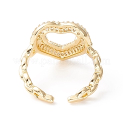 Кольцо-манжета в форме сердца из прозрачного кубического циркония&nbsp;KK-D067-31G-RS