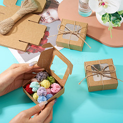 20 шт. складные упаковочные коробки из крафт-бумаги с видимым окном&nbsp;CBOX-TA0001-17